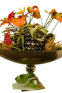 Buffet campagnard décoration florale